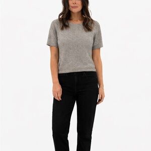 Doe & Rae Textured Summer Weight Sweater in Gray